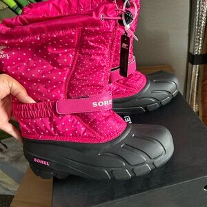 Sorel Pink and Black Winter Boots